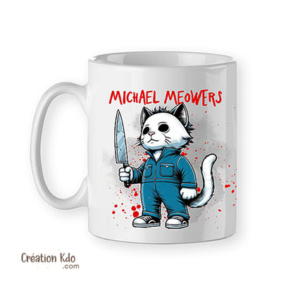 Mug d'horreur Halloween Michael Meowers version chat
