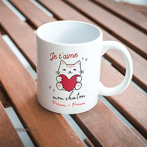 mug je t'aime tasse chaton