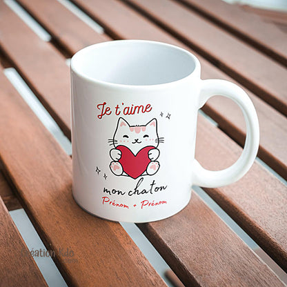 mug je t'aime tasse chaton