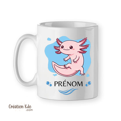 Mug aquariophilie Axolotl Tasse en céramique personnalisé prénom