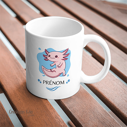 Mug aquariophilie Axolotl Tasse en céramique personnalisé prénom