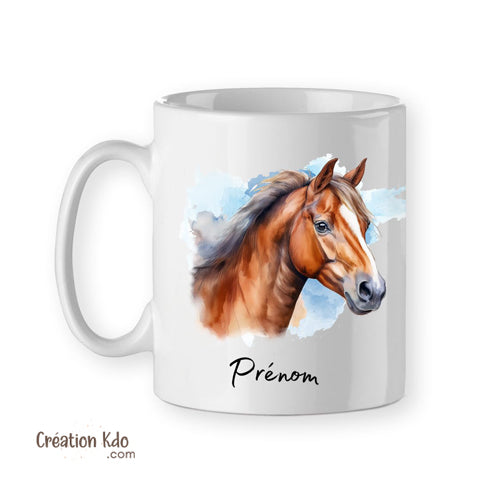 mug cheval tasse cadeau personnalisé prénom motif chevaux équitation