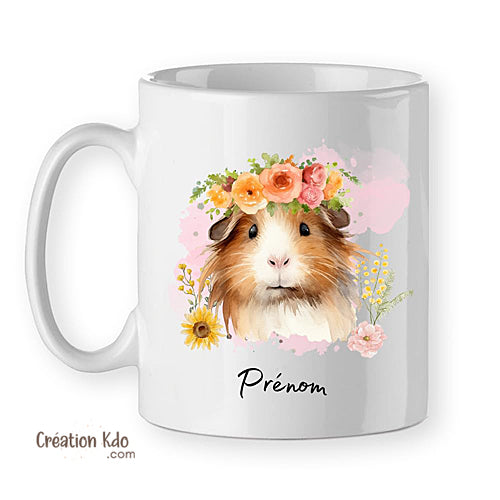tasse cadeau cochon d'inde mug prénom personnalisé