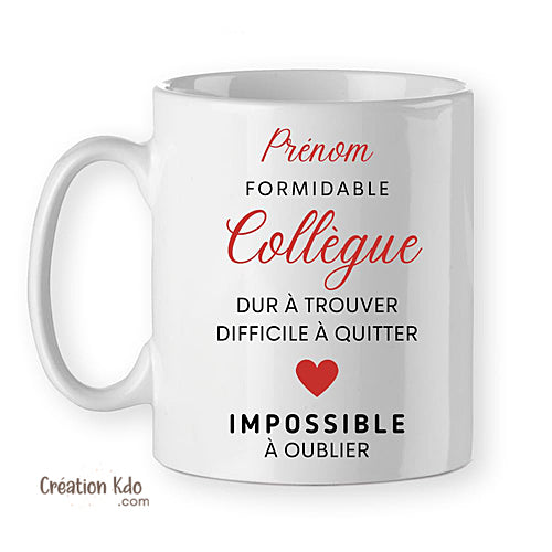 tasse cadeau pour formidable collègue mug personnalisé
