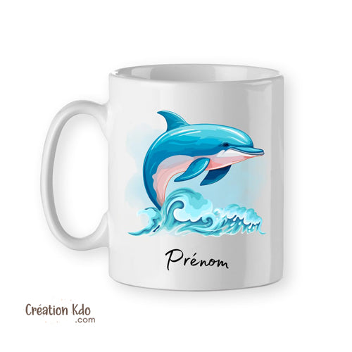 Mug Dauphin animaux marin personnalisé prénom