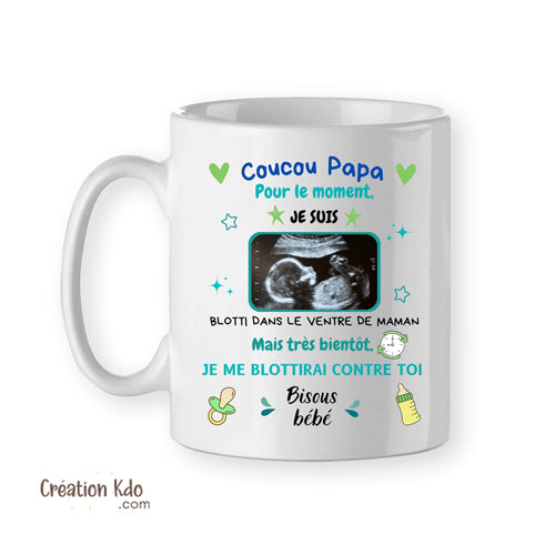 mug futur papa tasse cadeau naissance bébé échographie fête des pères