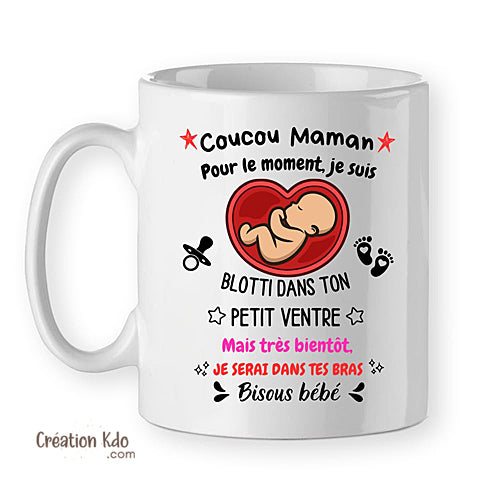 mug future maman fête des mère cadeau tasse échographie