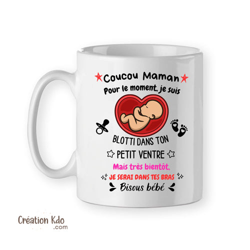mug future maman fête des mères cadeau tasse échographie grossesse