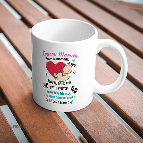mug future maman fête des mère cadeau tasse échographie