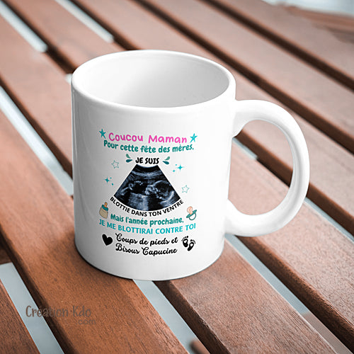 mug maman fête des mère cadeau tasse échographie noel