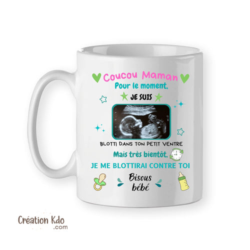 mug maman fête des mère cadeau tasse échographie noel