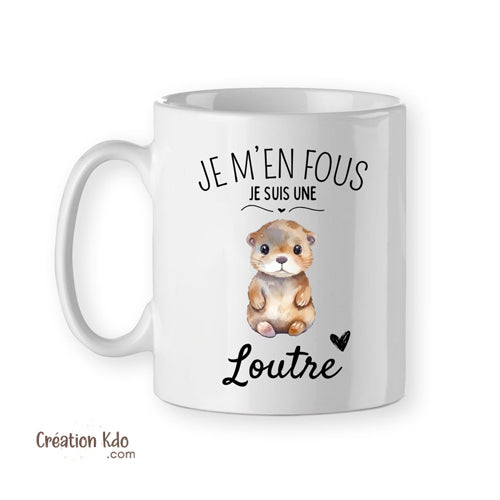 tasse je m'en fou je suis une loutre humour mug fun