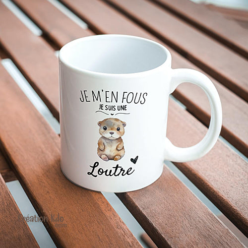 mug je m'en fou je suis une loutre tasse humour