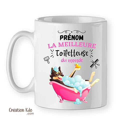 Mug meilleure toiletteuse canin du monde cadeau tasse personnalisé chien