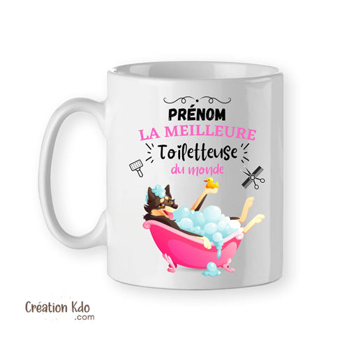 Mug meilleure toiletteuse canin du monde cadeau tasse personnalisé chien