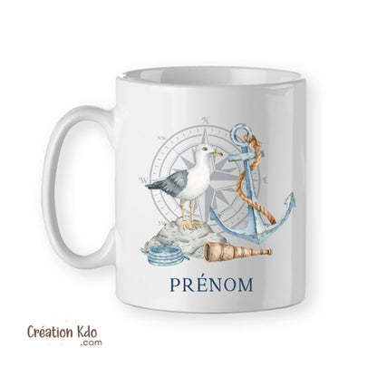 mug capitaine nautique bateau tasse mouette