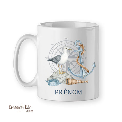 mug capitaine nautique bateau tasse mouette