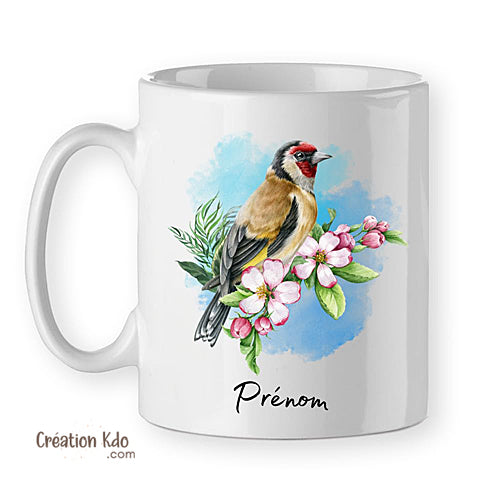 Mug oiseau avec un Chardonneret élégant