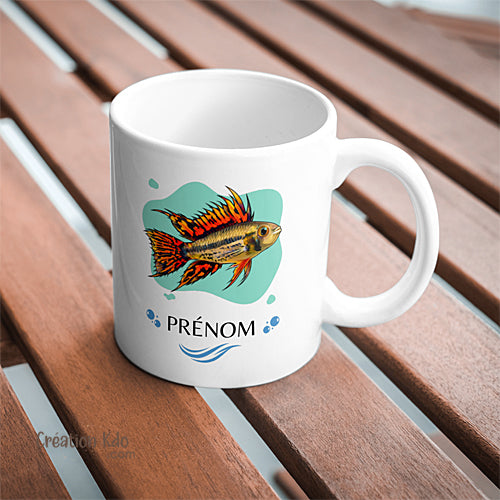 mug cichlidé africain apistogramma perroquet tasse poisson