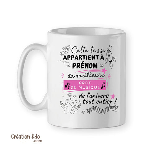 mug prof de musique tasse cadeau femme