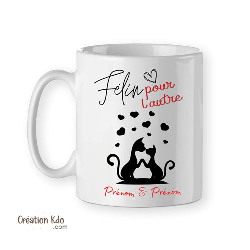 mug félin pour l'autre tasse couple saint valentin amoureux