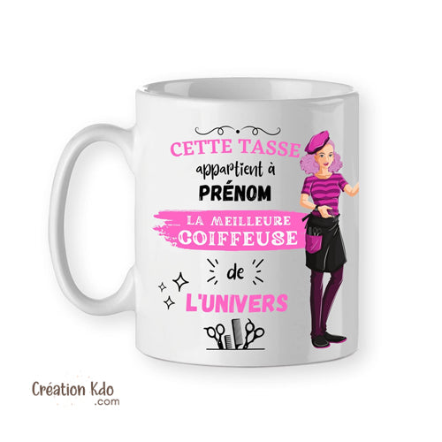 mug coiffeuse tasse cadeau personnalisée
