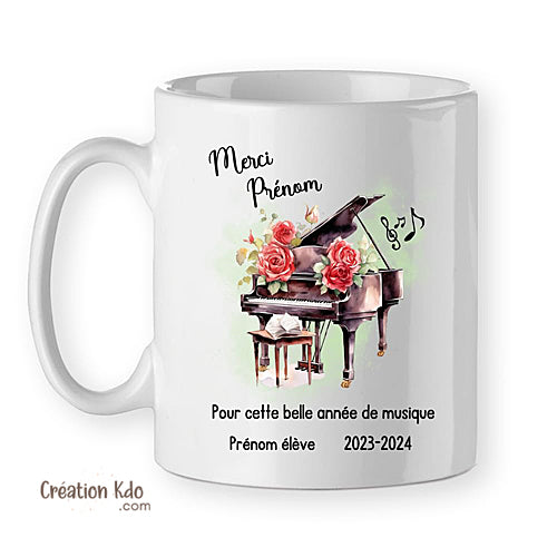 Mug Merci pour cette belle année de musique avec un piano