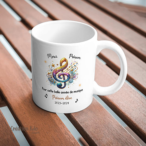 mug prof de solfège tasse personnalisée