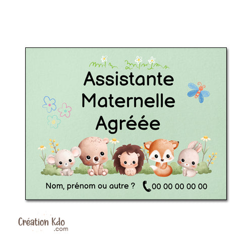 plaque assistante maternelle agréée panneau nounou nourrice pancarte personnalisée