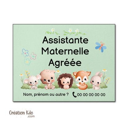 plaque assistante maternelle agréée panneau nounou nourrice pancarte personnalisée