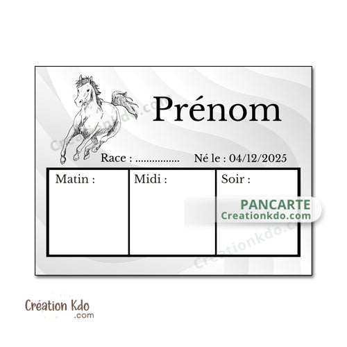 plaque de box ration cheval