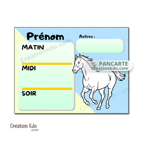 Plaque de Ration pour Cheval ou poney Panneau de Box Personnalisable en aluminium