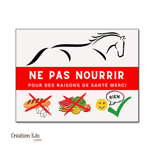 panneau ne pas nourrir cheval plaque ne pas donner à manger aux animaux chevaux pancarte écurie prairie