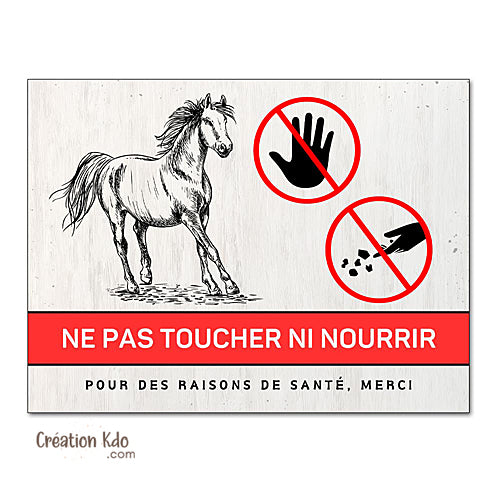 panneau ne pas nourrir cheval plaque ne pas donner à manger aux animaux chevaux pancarte