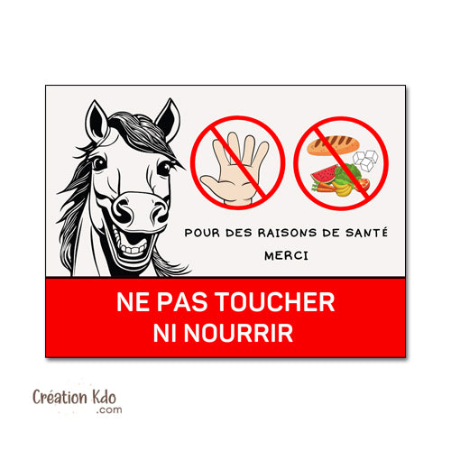 ne pas nourrir panneau plaque cheval chevaux box