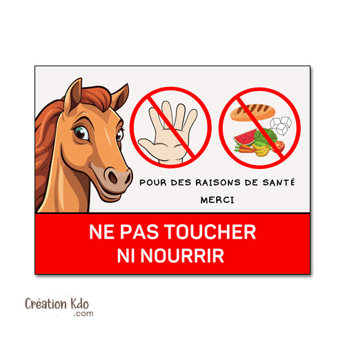 panneau ne pas nourrir cheval plaque de box ne pas donner à manger aux animaux chevaux pancarte écurie prairie poney