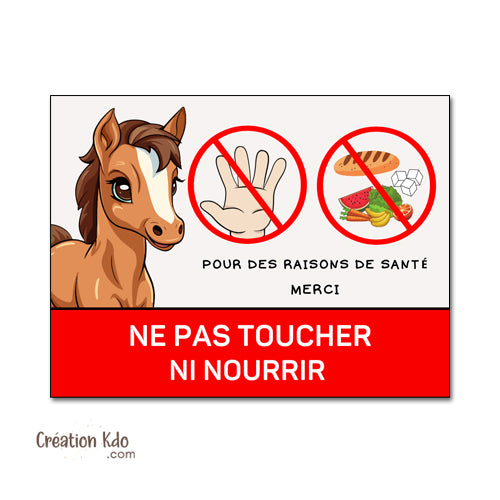 panneau ne pas nourrir cheval plaque de box ne pas donner à manger aux animaux chevaux pancarte écurie prairie