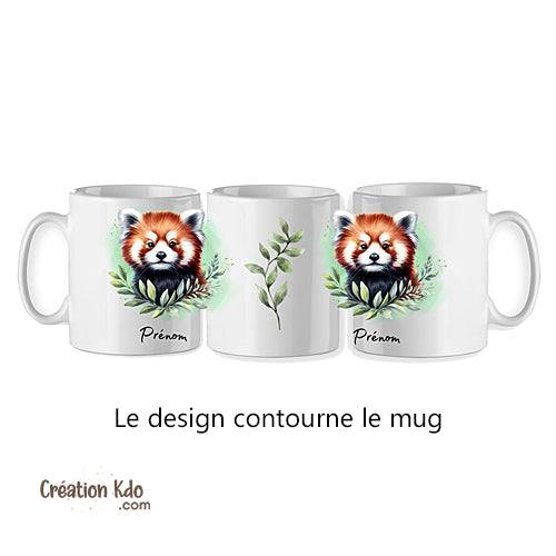 mug panda roux tasse personnalisé enfant