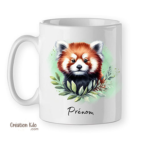 mug panda roux tasse cadeau personnalisé