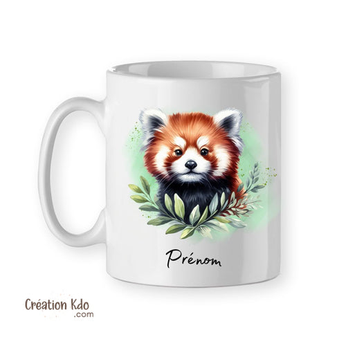 mug panda roux tasse cadeau personnalisé