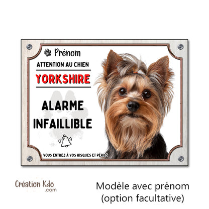 plaque yorkshire humour panneau je monte la garde pancarte chien personnalisée