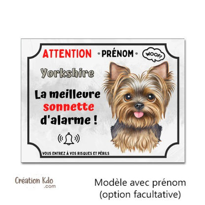 plaque yorkshire humour panneau je monte la garde pancarte chien à personnaliser