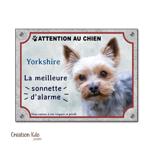 plaque yorkshire humour panneau je monte la garde pancarte chien personnalisée