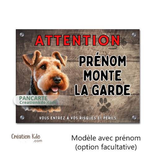 panneau je monte la garde personnalisé