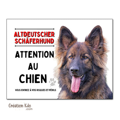 altdeustcher schaferhund plaque berger allemand attention au chien monte la garde panneau photo