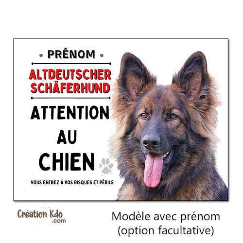 altdeustcher schaferhund plaque berger allemand attention au chien monte la garde panneau