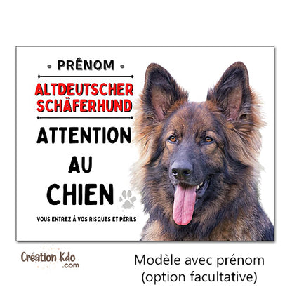 altdeustcher schaferhund plaque berger allemand attention au chien monte la garde panneau