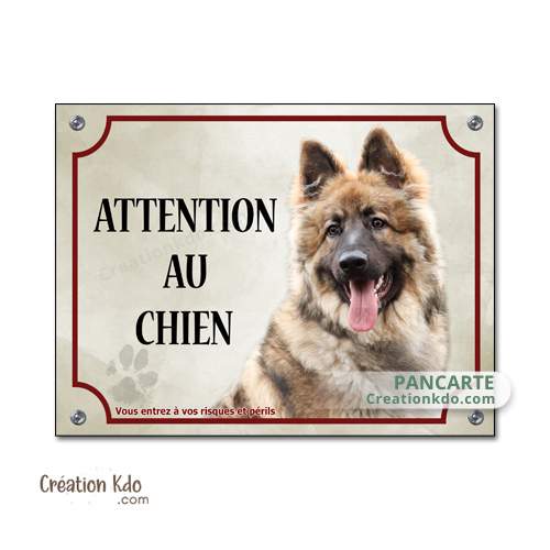 altdeustcher schaferhund plaque berger allemand attention au chien monte la garde panneau