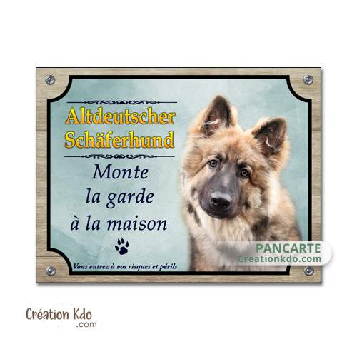 plaque altdeutscher berger allemand monte la garde panneau attention au chien portail