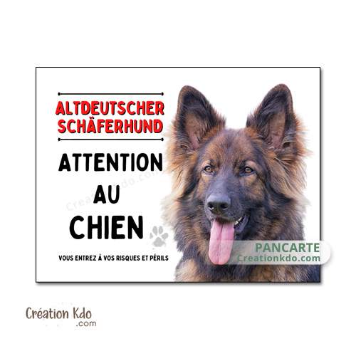 altdeustcher schaferhund plaque berger allemand attention au chien monte la garde panneau photo